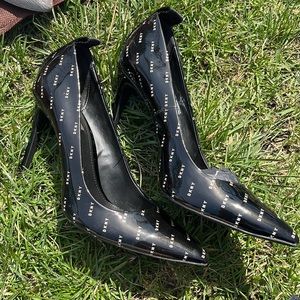DKNY black and white heels